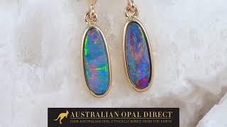 Gold Earrings, Green Earrings, Opal Stud Earrings - Australian Opal Direct | Worldwide Shipping