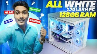 ₹1.7 Lakh White Theme PC Build | Intel i9 14900K + 128GB RAM | Clarion Computers