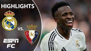  Vinicius Jr. Hat Trick  Real Madrid vs. Osasuna | LALIGA Highlights | ESPN FC