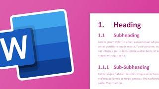 Numbered Headings and Subheadings (1.1.1) | Microsoft Word Tutorial