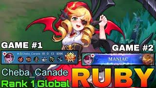 Totally Domination! Ruby Double MVP Gameplay - Top 1 Ruby by Cheba_Canade - MLBB