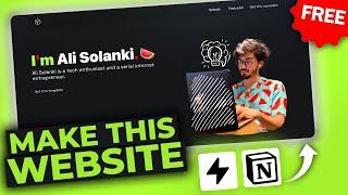 How I created my Portfolio Website for FREE?!  | No Coding (Hosting) | Notion x Super | Ali Solanki