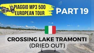 Crossing a dry lake in Italy - Piaggio MP3 500 + BMW GSA European Tour - Part 18