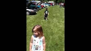 Cole and Mya dancing at the Palmerton car show