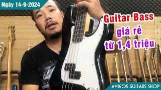 Guitar BASS giá rẻ chỉ từ 1,4 triệu, tặng kèm phụ kiện đầy đủ | Ngày 14-9-2024 | Amigos Guitars Shop