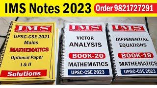 Ims maths optional notes 2023 || IMS Notes For Maths Optional | Optional Notes Unboxing & Review