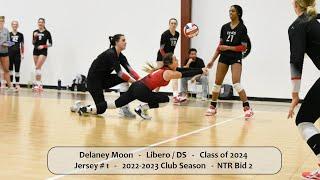 Delaney Moon #1 Libero Volleyball Highlights from 2023 NTR Bid - Part 2