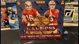 MASSIVE CJ STROUD I THINK!!!?????? 2023 Illusions Football Hobby Box 5 Hits per box!!!!