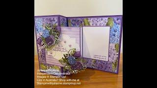 Double Z fold card featuring the Hydrangea Hill Suite Collection - Stampin Up! - stampinwithjulianne