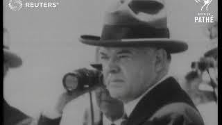 U.S.A.: President Hoover at Navy and Air manoeuvres (1930)