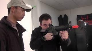 Airsoft GI Uncut - Lancer Tactical Navy Seal MK18 M4 CQBR Automatic Electric Gun with Tim and Jet