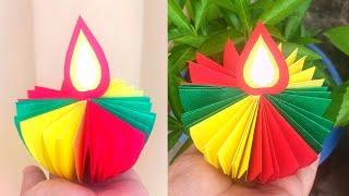 Paper Diya Making | Diya Decoration Ideas at Home | Diya Decoration | Diwali Craft ideas