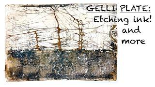 GELLI PLATE: Etching ink! "The three trees"