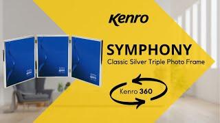 Kenro Symphony Classic silver plated triple photo frame - 360 degree video