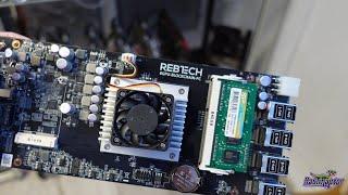 Rebtech 8GPU Mining Motherboard Review - AMD APU & RAM included with no need for USB to PCI Adapters