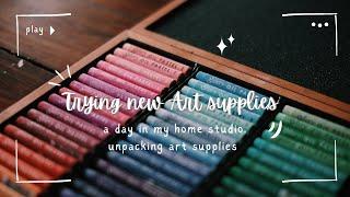 Trying NEW Soft Pastels & Watercolor Crayons! Art Supplies Review