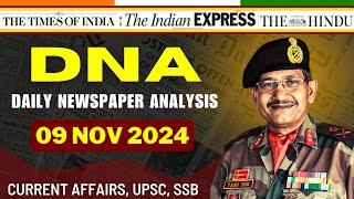 Daily Newspaper Analysis | 09 Nov 2024 | Current Affairs For Defence Aspirants | SSB #upsc #cds