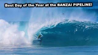 BEST DAY OF THE YEAR at BANZAI PIPELINE! (& Firing V-Land Bonus Section)