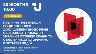 Рівень обізнаності громадян України щодо історії країни. Презентація дослідження