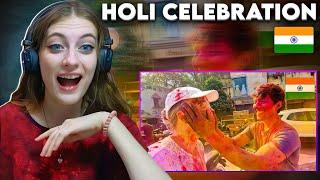 Foreigner Celebrating Holi in India With locals | Russian Reaction #holi2025