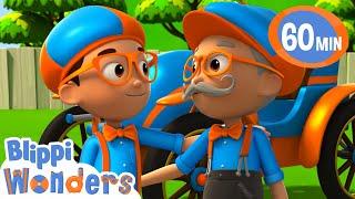 Blippi travels back in time to meet his Great-Grandpa ! | Blippi Wonders Educational Videos for Kids