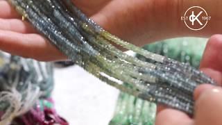 Moss Aquamarine Faceted Rondelle Beads | Kernowcraft