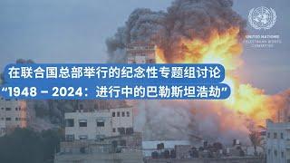 在联合国总部举行的纪念性专题组讨论“1948 – 2024：进行中的巴勒斯坦浩劫”