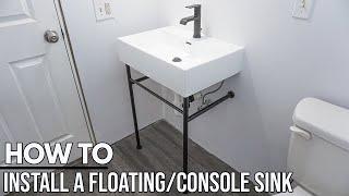 How To Install A Floating Sink In A Bathroom As A Beginner! | Bathroom Home Renovation