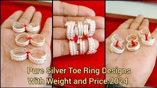 pure Silver Toe Ring Designs with Price 2024//Silver toe rings under 1000 Rs