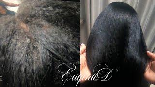 Natural Hair Color Retouch And Silk Press