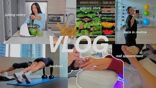 PRODUCTIVE RESET VLOG  back in routine, gym *motivation* grocery shop, nails, healthy living