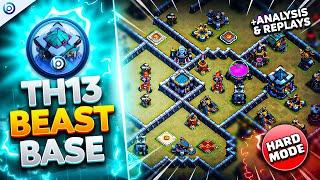 The ULTIMATE TH13 HARD MODE WAR BASE with LINK 2024 | Town Hall 13 War Base ANALYSIS + PROOF Replays