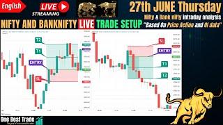 Live Nifty intraday trading | Bank nifty live trading | Live options trading | 27th June 2024 dhan