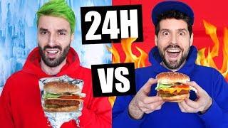 ON MANGE CHAUD VS FROID PENDANT 24H CHALLENGE - HUBY