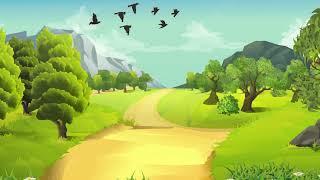 free animated cartoon village background  green screen video copyright free to use