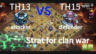 TH13 vs TH15 with lavaloons strategy for New season clan war @ClashOfClans