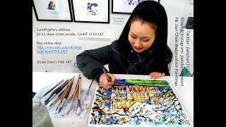 Jian Chen's FINE ART painting - cardiff universtiy building