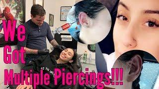 Vlog:We got Piercings!!! Forward Helix, industrial bar, nose)