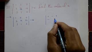 Determinate find the value of x good and easy example(PART-1)