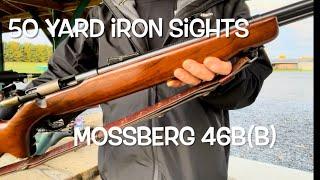 @MnMarine1 50 yard iron sights challenge Mossberg 46B(b) tube feed bolt action