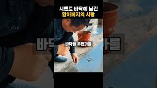 시멘트 바닥에 남긴 할아버지의 사랑