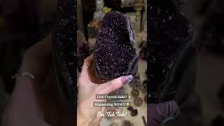 Shop stunning amethyst & pink Amerhyst crystals live! #crystalshop #crystals