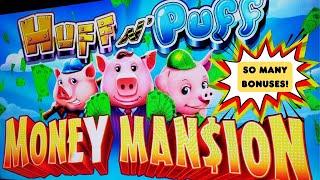 So Many Bonuses!  New Huff N Puff Money Mansion - Super Active Bonuses on our 1st Try