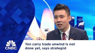 Yen carry trade unwind is not done yet, says strategist