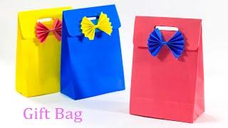 DIY - Origami paper gift bag tutorial - Paper bag with handle