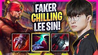 FAKER CHILLING WITH LEE SIN! - T1 Faker Plays Lee Sin JUNGLE vs Nocturne! | Season 2024