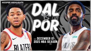 Dallas Mavericks vs Portland Trail Blazers Full Game Highlights | Dec 1 | 2025 NBA Season