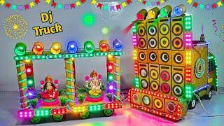 Diy Mini Wedding Dj Road Lights Gadi Wala Dj | Mini Dj Truck Decoration Light Gauri Ganesh Pooja Dj