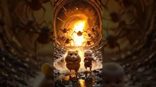 Hamster Saves the Baby from SPIDERS ️ #story #cute #cuteanimals  #animals #lover