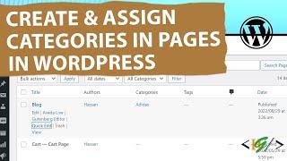 How to Create and Assign Categories For Pages using Plugin in WordPress